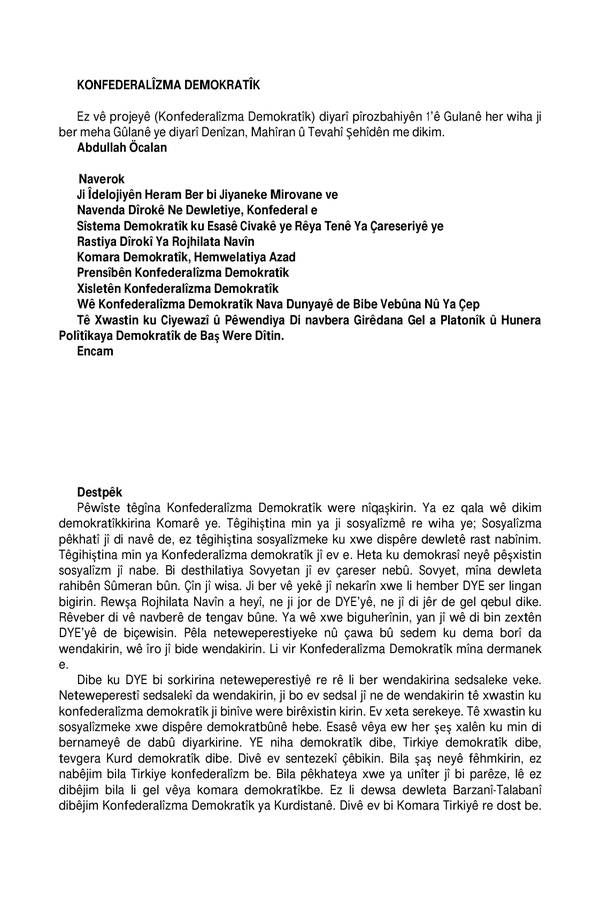 Abdullah Öcalan — Konfederalîzma Demokratîk